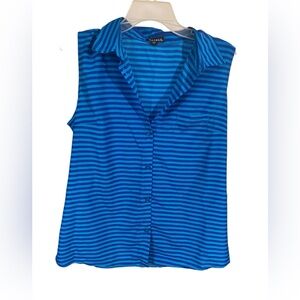 George Blue Striped Sleeveless Tank Top